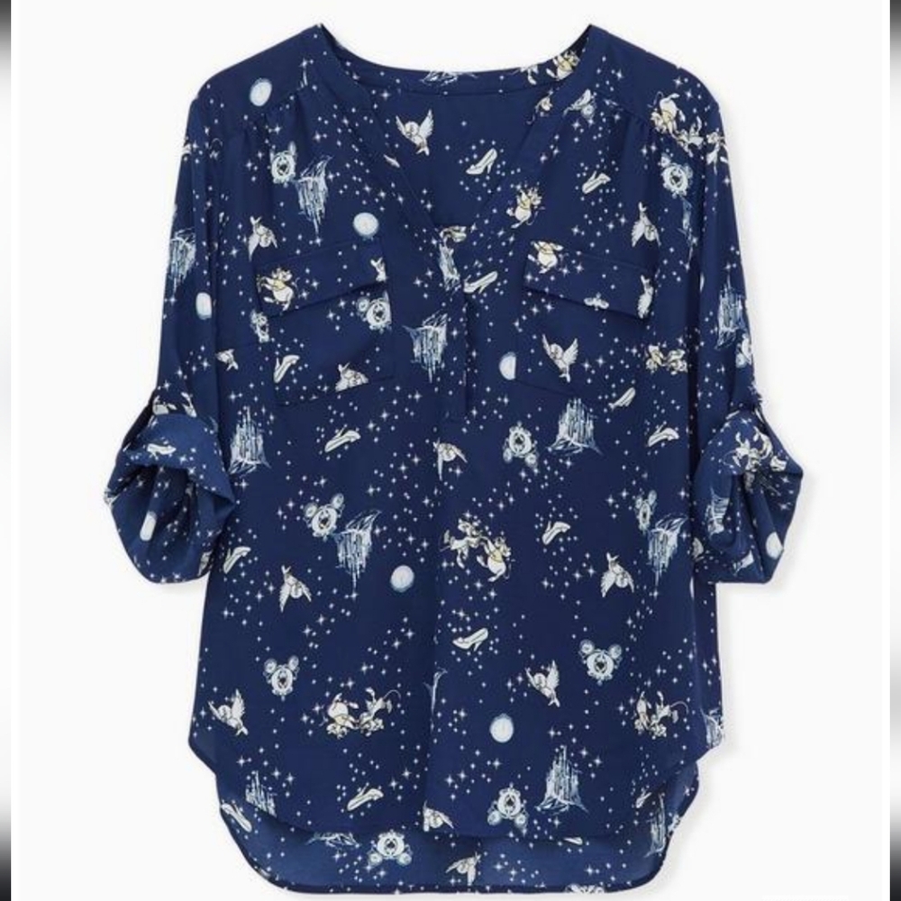 Torrid Navy Blue Starry Print Blouse